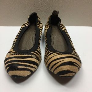 Nicole Leather Pony Hair Animal Print Wedge Shoes